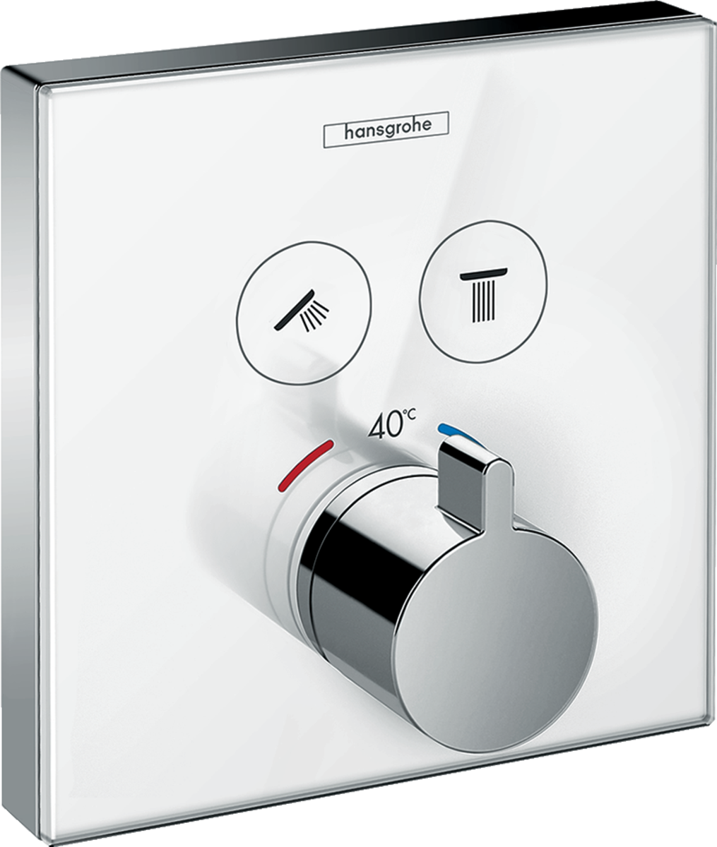 Термостат для душа, встраиваемый, хром/белый Hansgrohe ShowerSelect 15738400