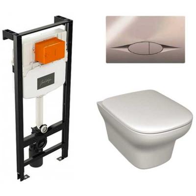 Комплект 4в1: Инсталляция, панель смыва, унитаз с крышкой-сиденьем Jacob Delafon Vox K22022801