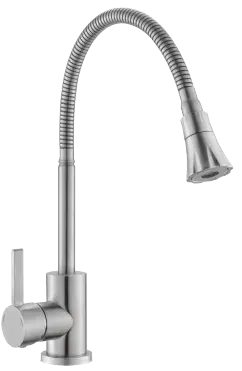 Смеситель для кухни, гибкий излив, серый VODA KF36