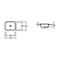 Раковина встраиваемая сверху 44, белая Jacob Delafon Vox EYD102-00