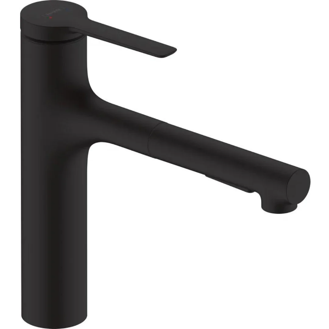 Смеситель для кухни 160, вытяжной излив, черный Hansgrohe Zesis M33 74801670