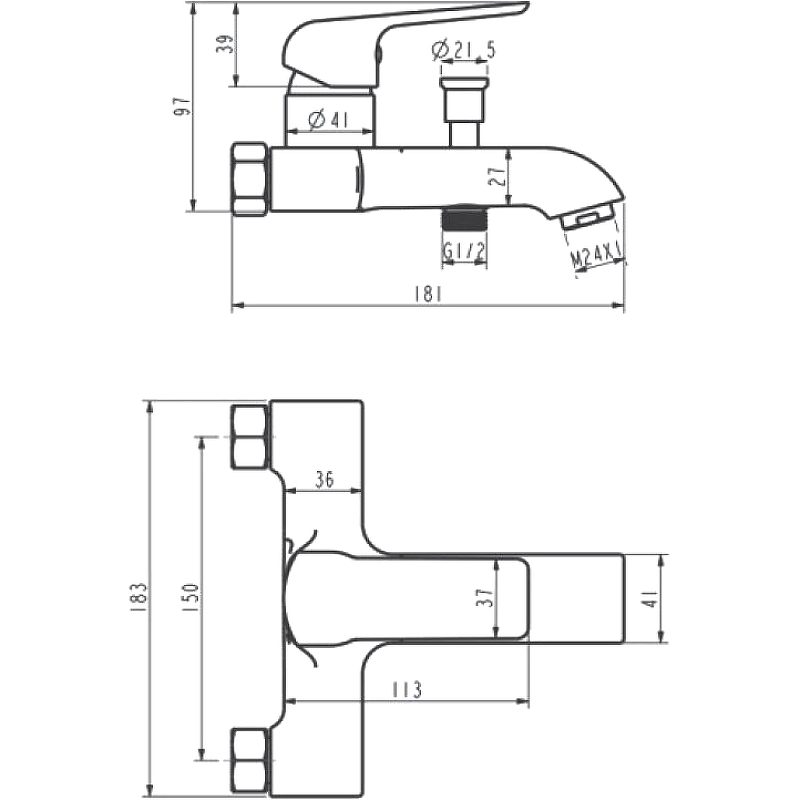 Смеситель для ванны, хром ESKO Dublin DB 54