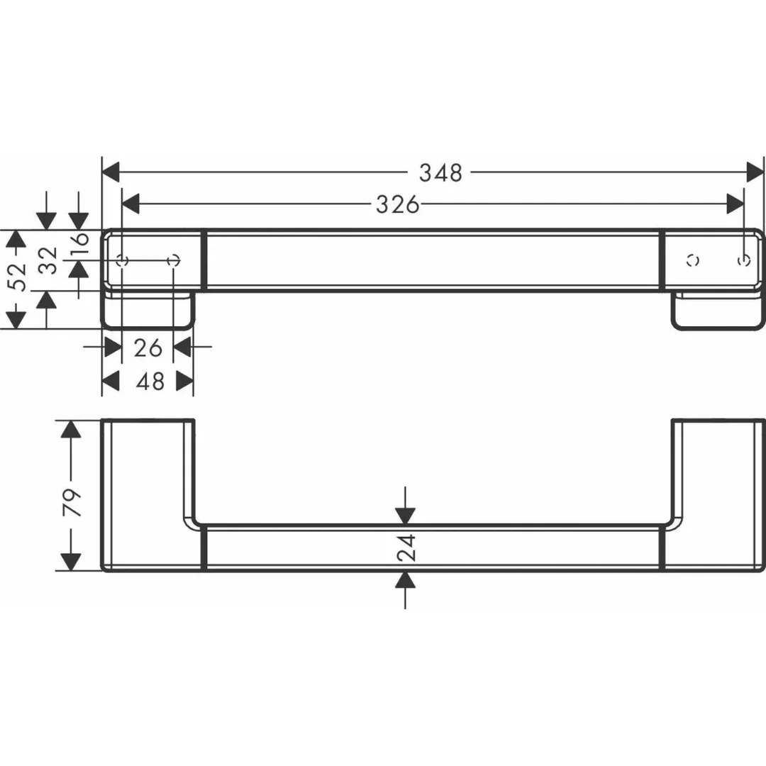 Поручень, шлифованный черный хром Hansgrohe AddStoris 41744340