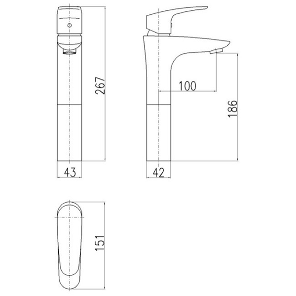 Смеситель для раковины, хром Rav Slezak Amur AM730.5