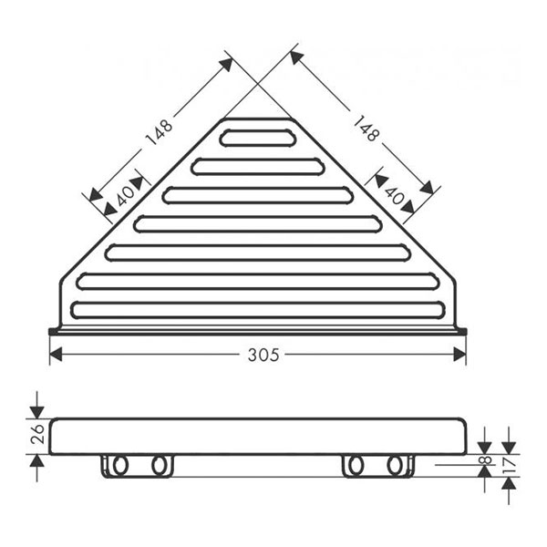 Полочка-корзинка, угловая, хром Hansgrohe AddStoris 41741000