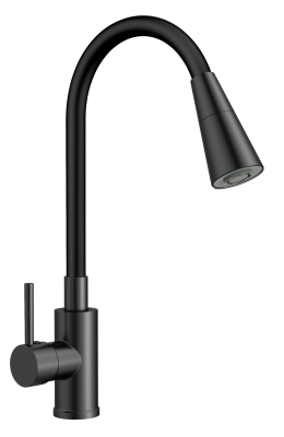 Смеситель для кухни, гибкий излив, черный ESKO K47BB