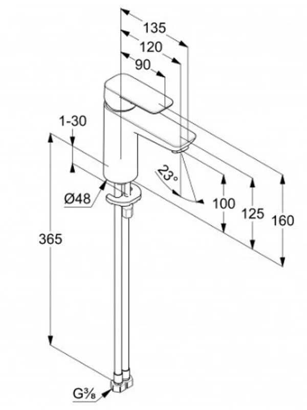 Смеситель для раковины, черный Kludi Pure&Style 402923975