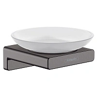 Мыльница с держателем, шлифованный черный хром Hansgrohe AddStoris 41746340