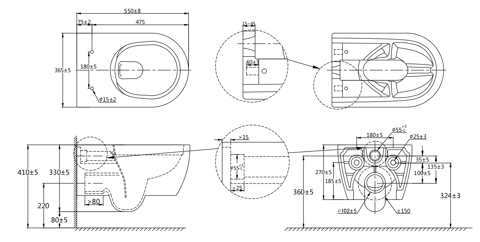 Унитаз-биде подвесной со смесителем, белый SSWW CT2039V-HB