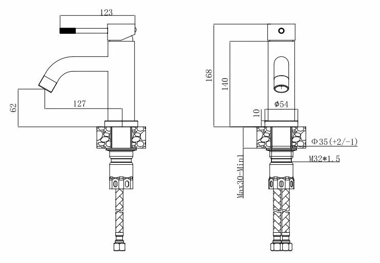 Смеситель для раковины, темно-серый VODA Vessel Gun Metal VSL26MGM