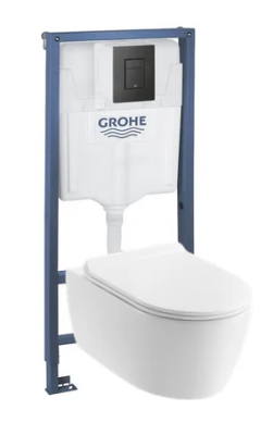 Комплект 4в1: Инсталляция с панелью смыва 1000046, унитаз-торнадо с сиденьем SACG006K SSWW K25021205