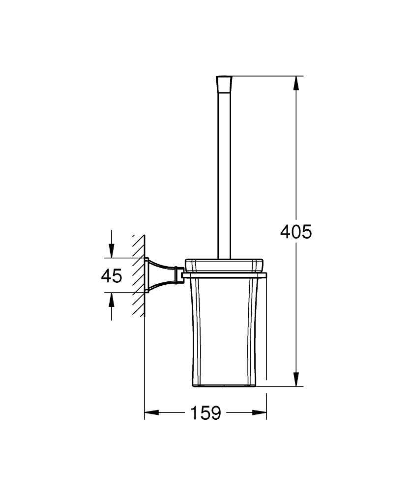 Туалетный ершик, хром/золото Grohe Grandera 40632IG0