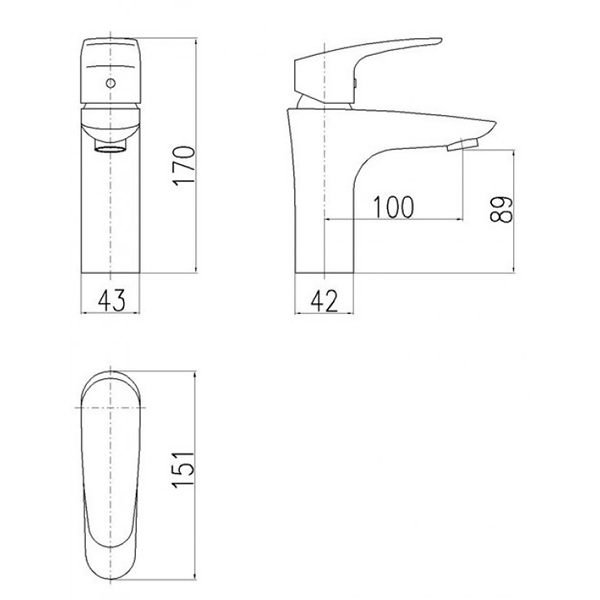 Смеситель для раковины, хром Rav Slezak Amur AM726.5