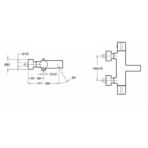 Термостат для ванны, хром Jacob Delafon Cuff E78520-CP