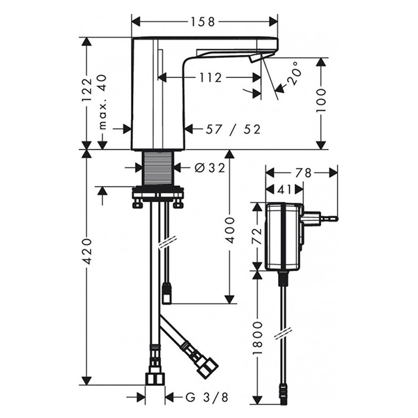 Смеситель для раковины, хром Hansgrohe Vernis Blend 71501000