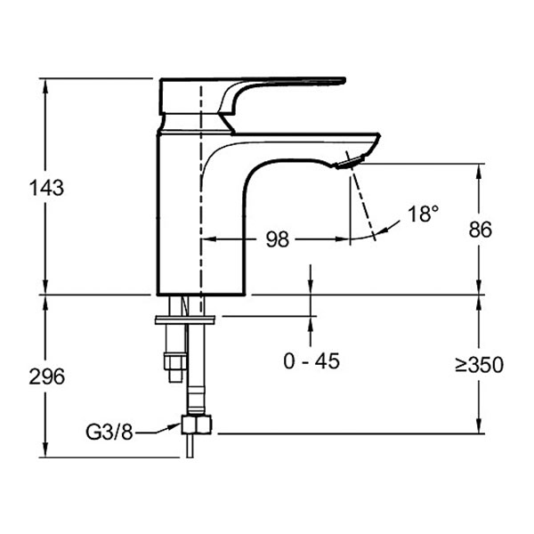 Смеситель для раковины, хром Jacob Delafon Aleo E72314-CP