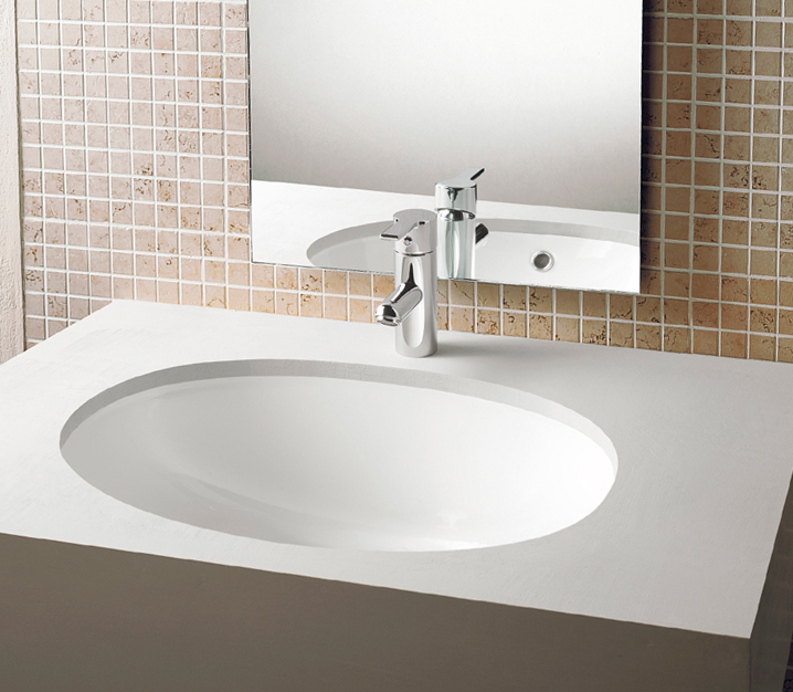 EN262-00 OVALE DESS Ovale раковина, устанавливаемая снизу, белый