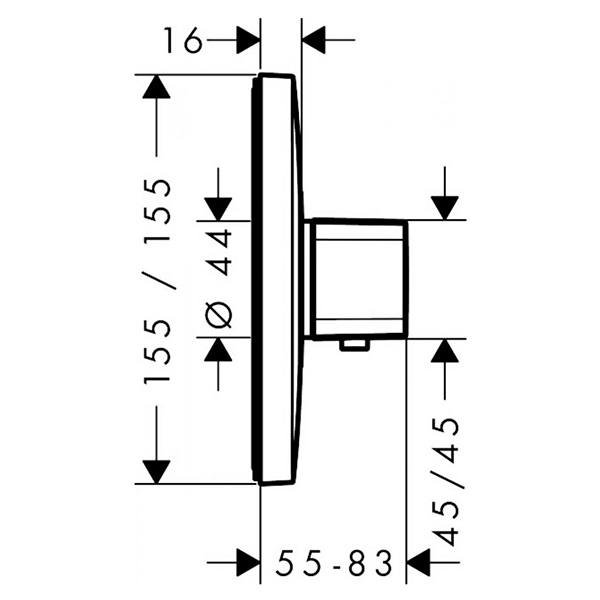 Термостат для ванны, внешняя часть, хром Hansgrohe Ecostat E 15705000