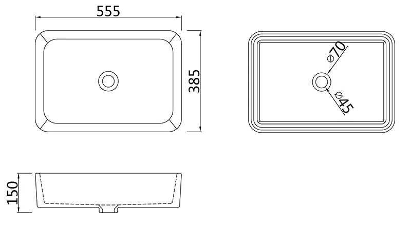 Раковина накладная 55, серый матовый SSWW CL3337  matte grey