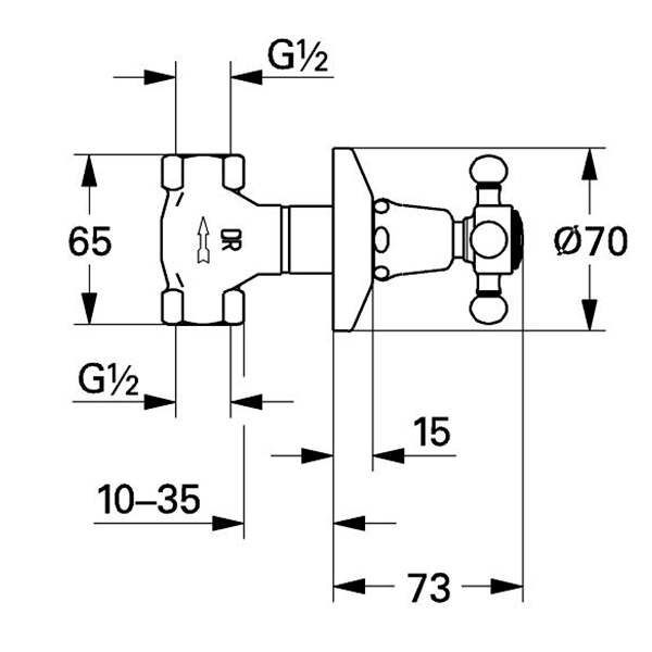 Механизм встраиваемого вентиля, латунь Grohe 29800000