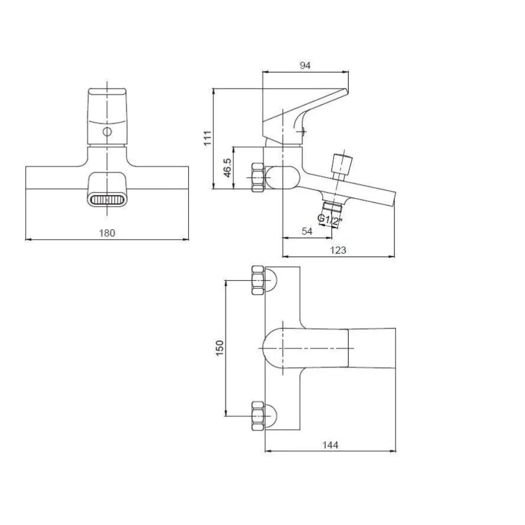 Смеситель для ванны, хром ESKO Ontario ON 54