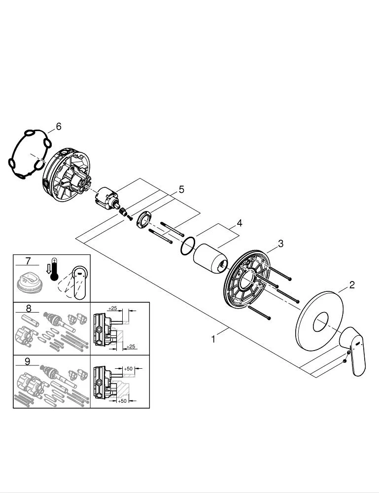 Смеситель для душа, встраиваемый, хром Grohe Eurosmart Cosmopolitan 24044000