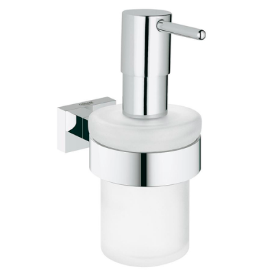 Дозатор жидкого мыла с держателем, хром Grohe Essentials Cube 40756001