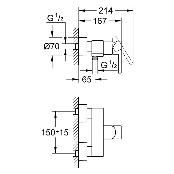 Смеситель для душа, хром Grohe Lineare 33865000