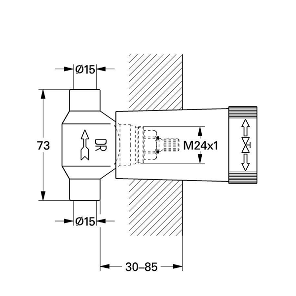 Механизм скрытого вентиля 1/2 Grohe 29801000