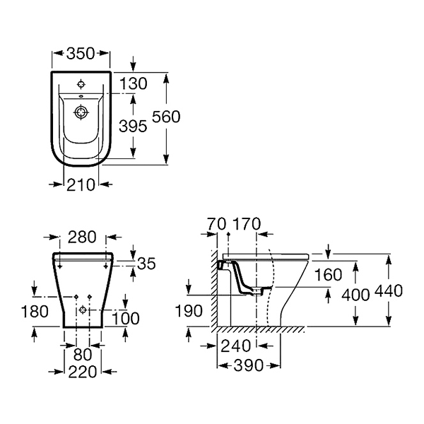 Биде напольное Roca Gap 7357474000