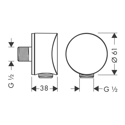 Подключение для душевого шланга, хром Hansgrohe FixFit 27453000