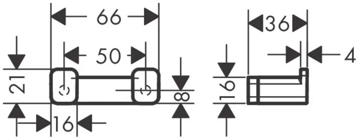 Крючок двойной, черный Hansgrohe AddStoris 41755670