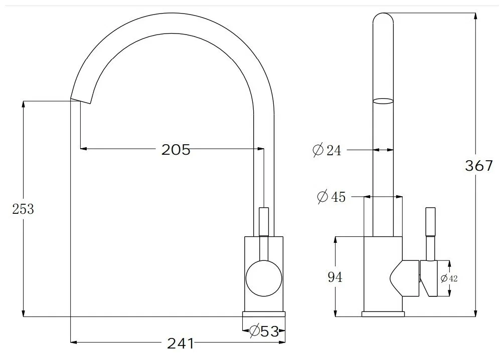Смеситель для кухни, белый ESKO K45 White