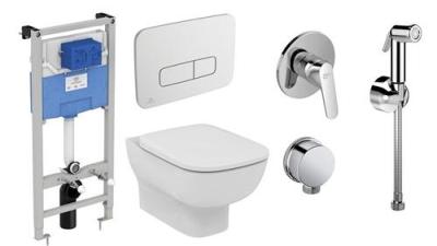 K20102704 Комплект Инсталляция Ideal Standard, Esedra Унитаз подвесной с крышкой микролифт, панель с