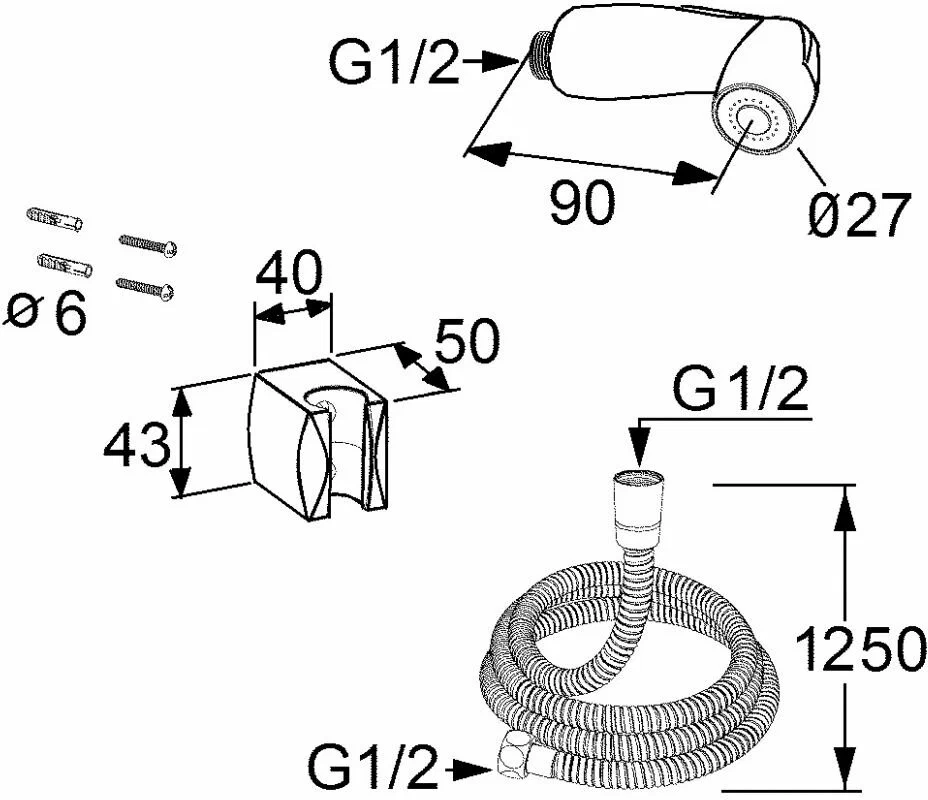 Гигиенический душ, хром Kludi Bozz 7304205-00