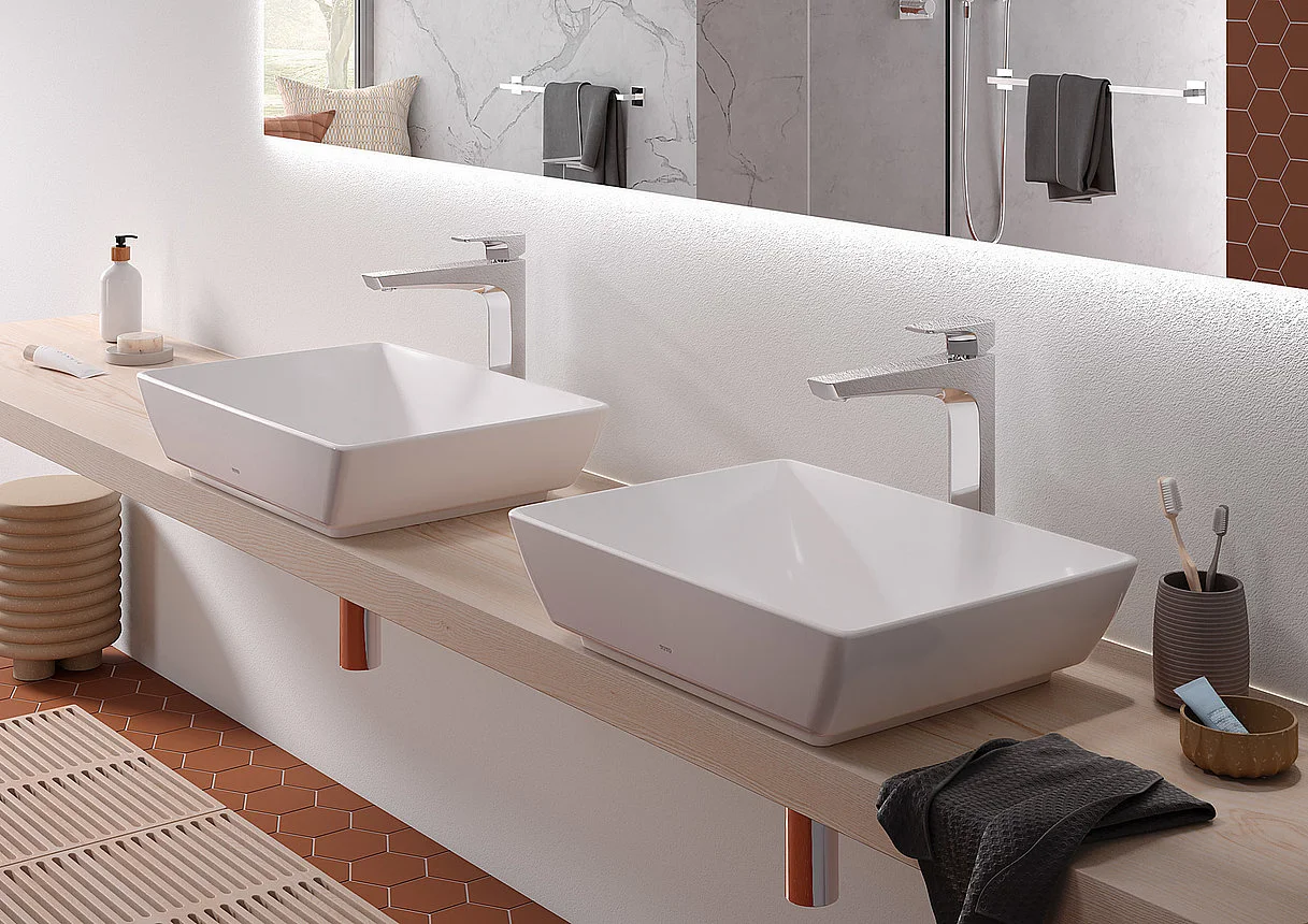 Раковина накладная 55, квадратная, белый TOTO WU L1735E