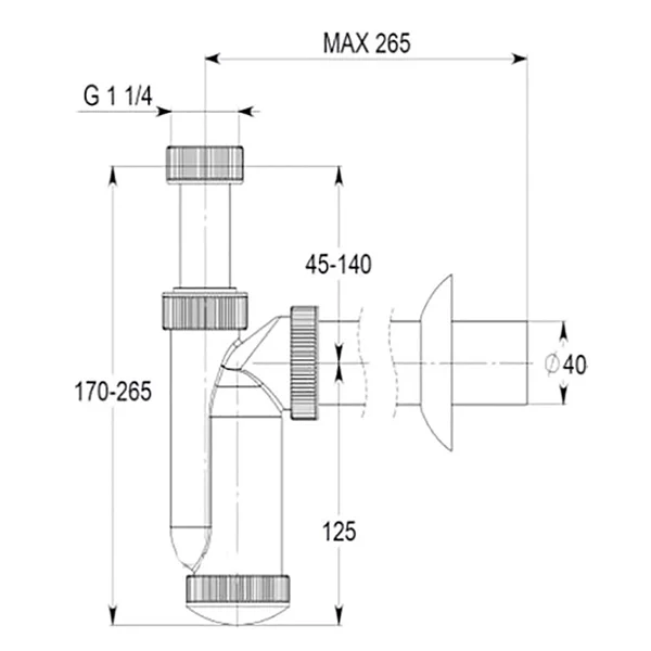 Сифон для писсуара Jika Domino T1015
