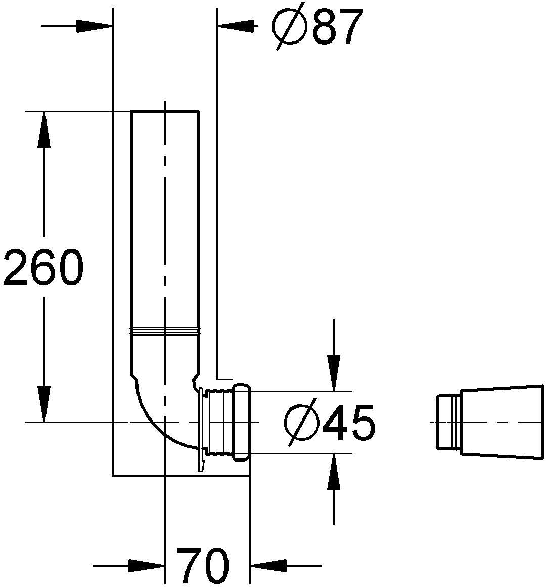 Встроенная смывная трубка Grohe 43908000