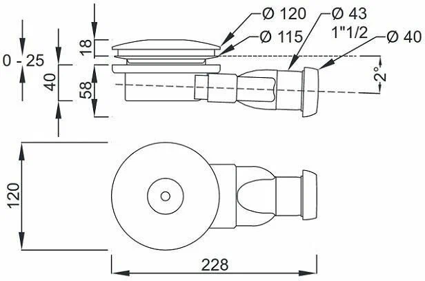 Сифон для душевого поддона Jacob Delafon Е78168-CP