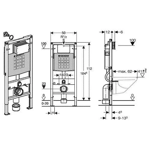 Комплект 6в1: Инсталляция Geberit с панелью смыва, унитаз Laufen Pro S с крышкой-сиденьем K23030301