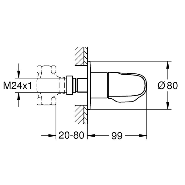 Накладная панель скрытой вентильной головки, хром Grohe Grohtherm 1000 19981000