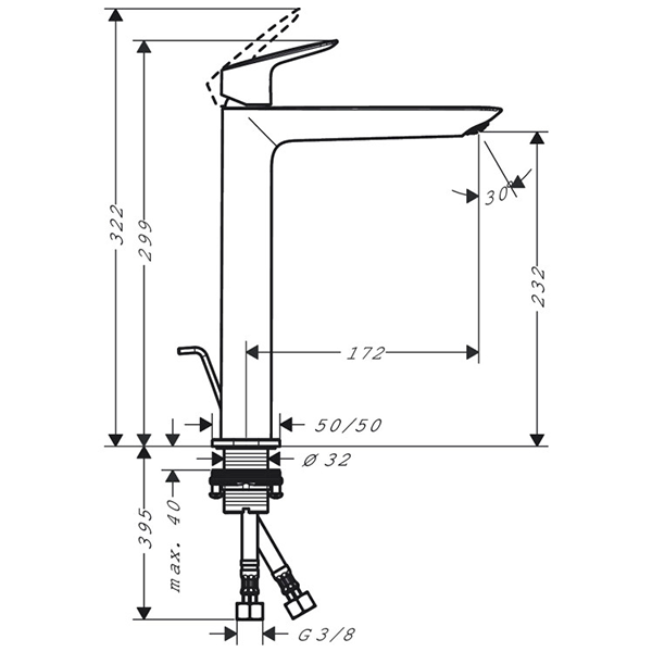 Смеситель для раковины 240, хром Hansgrohe Logis 71257000