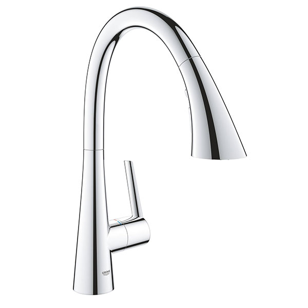 Сместитель для кухни, вытяжной излив, хром Grohe Zedra 32294002