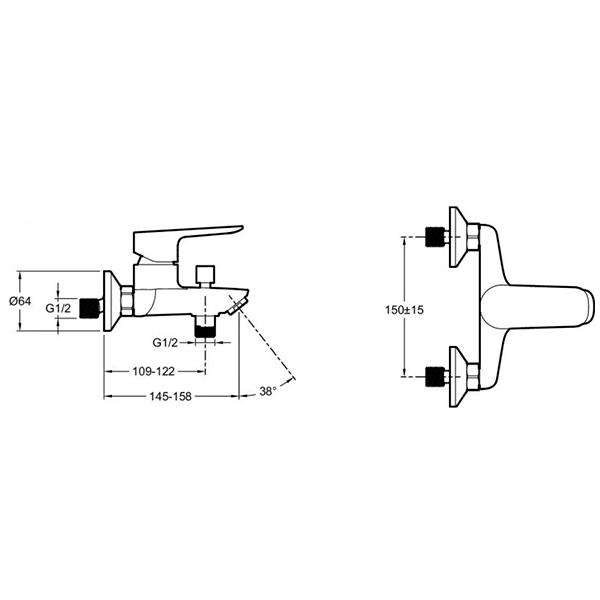 Смеситель для ванны, хром Jacob Delafon Oscar E29844-CP