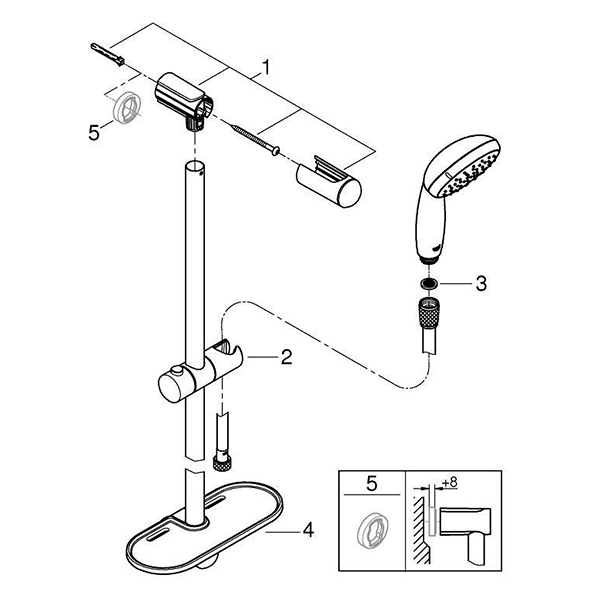 Душевой гарнитур Grohe New Tempesta 100 27926001