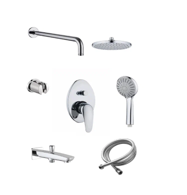 Душевая система со смесителем для ванны, встраиваемая, хром ESKO Set_7in1
