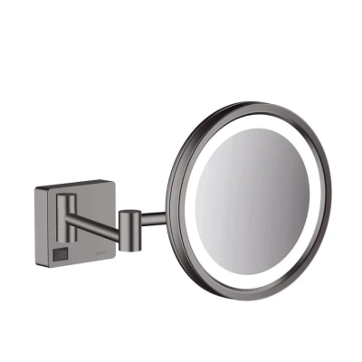 Зеркало косметическое с подсветкой, шлифованный черный хром Hansgrohe AddStoris 41790340