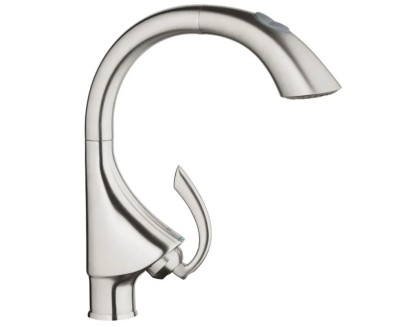 Смеситель для кухни с выдвижным изливом, суперсталь Grohe К4 33782SD0