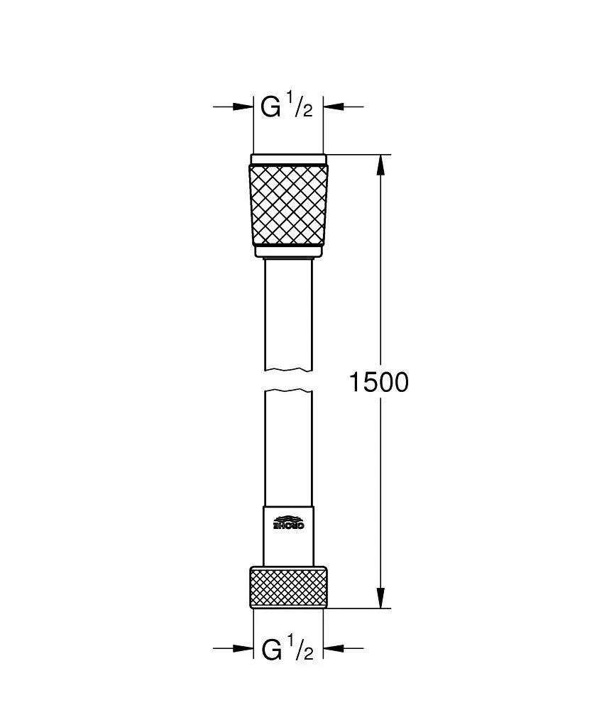Душевой шланг 1500, черный Grohe VitalioFlex Trend 287412432