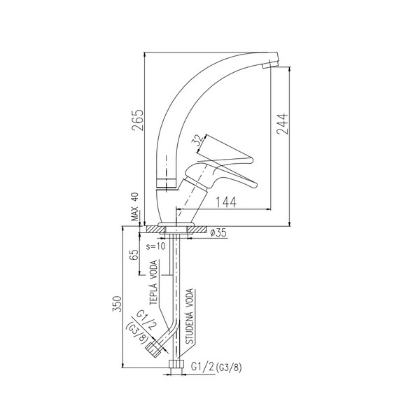 SA006.5/3 SAZAVA Смеситель кухонный 